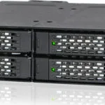 Icy Dock ToughArmor Rugged Full Metal 4-Bay 2.5 Inch NVMe U.2 SSD Mobile Rack For External 5.25 Inch Bay Μαύρο MB699VP-B
