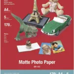 Canon MP-101 Φωτογραφικό Χαρτί Matte A4 (21x30) 170gr/m² για Εκτυπωτές Inkjet 5 Φύλλα (7981A042)
