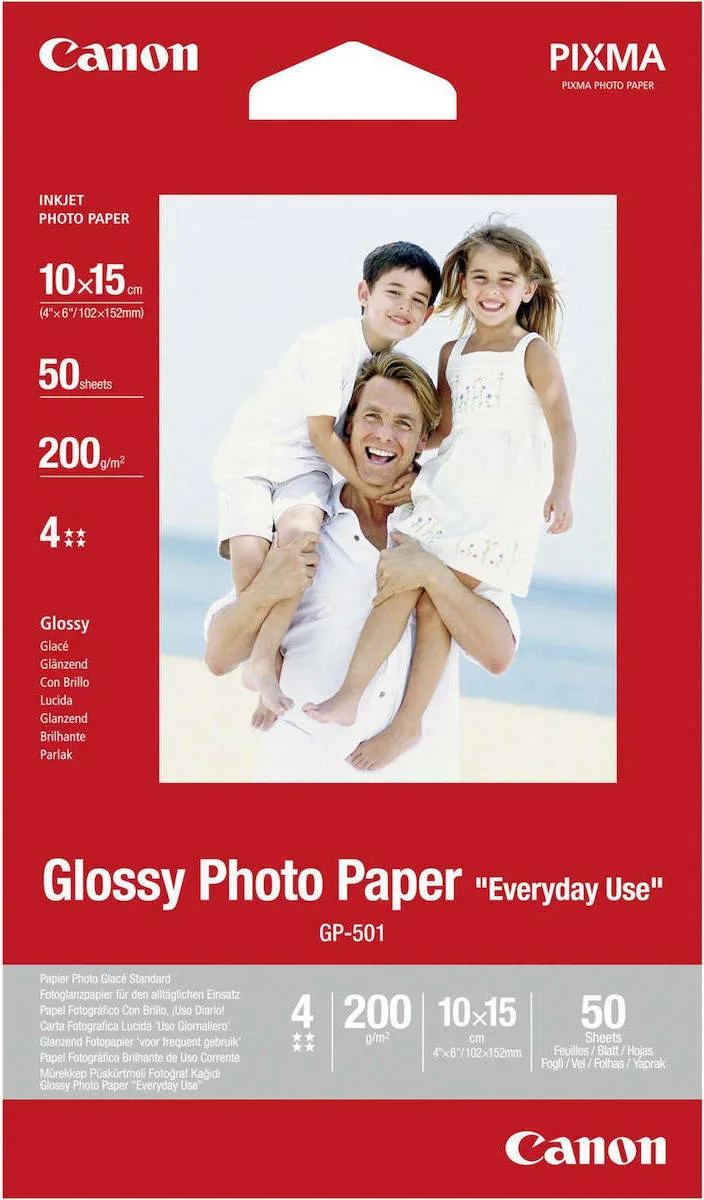 Canon GP-501 Φωτογραφικό Χαρτί Everyday Use A6 (10x15) 200gr/m² για Εκτυπωτές Inkjet 50 Φύλλα (0775B081) - Image 1