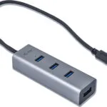 i-tec USB 3.1 Hub 4 Θυρών με σύνδεση USB-C Γκρι (C31HUBMETAL403)