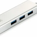 Level One USB 3.0 Hub 3 Θυρών με σύνδεση USB-A / Ethernet Ασημί (USB-0503)