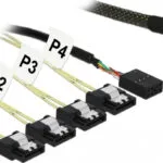 DeLock Mini SAS - 4x 7-Pin SATA II / 8 pin Cable 1m Πράσινο (85732)