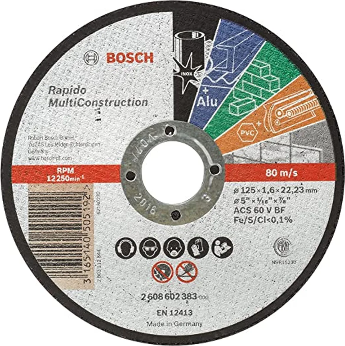 20210310142634_8b0af606 Bosch Δίσκος Κοπής Μετάλλου 125mm 2608602383 - Image 1