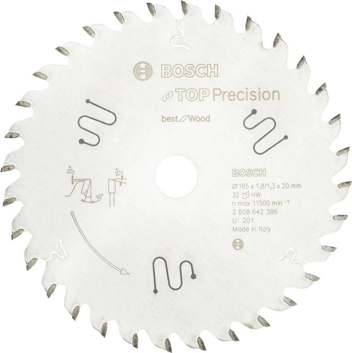 20210310142634_906ff504 Bosch Top Precision Δίσκος Κοπής Ξύλου 165mm 2608642386 - Image 1