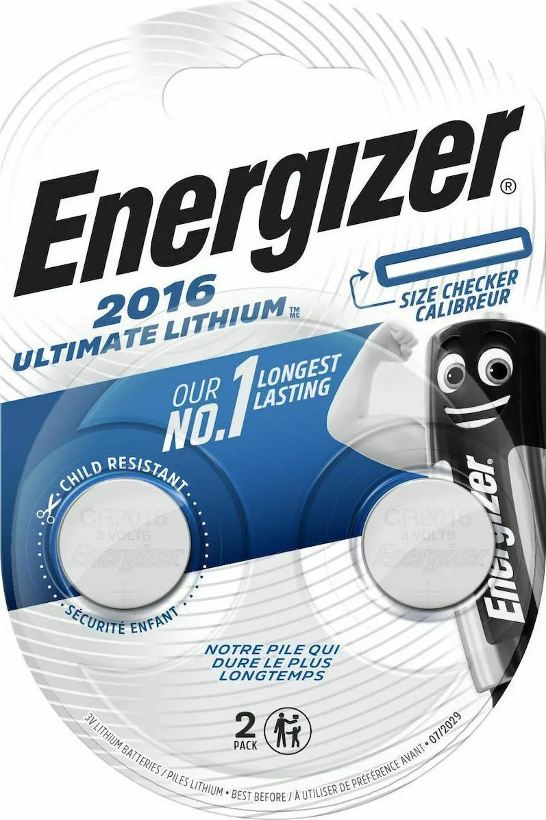 20210311155351_energizer_ultimate_lithium_cr2016_2tmch Energizer Ultimate Lithium Μπαταρίες Ρολογιών CR2016 3V 2τμχ - Image 1