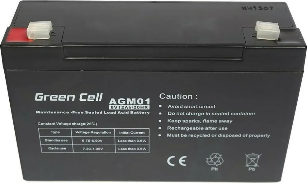 20210318095150_184e8109 Green Cell Μπαταρία UPS με Χωρητικότητα 12Ah και Τάση 6V AGM01 1τμχ - Image 1