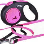 Flexi Πτυσσόμενο Λουρί/Οδηγός Σκύλου Ιμάντας New Neon σε Ροζ χρώμα 5m έως 15kg 032022