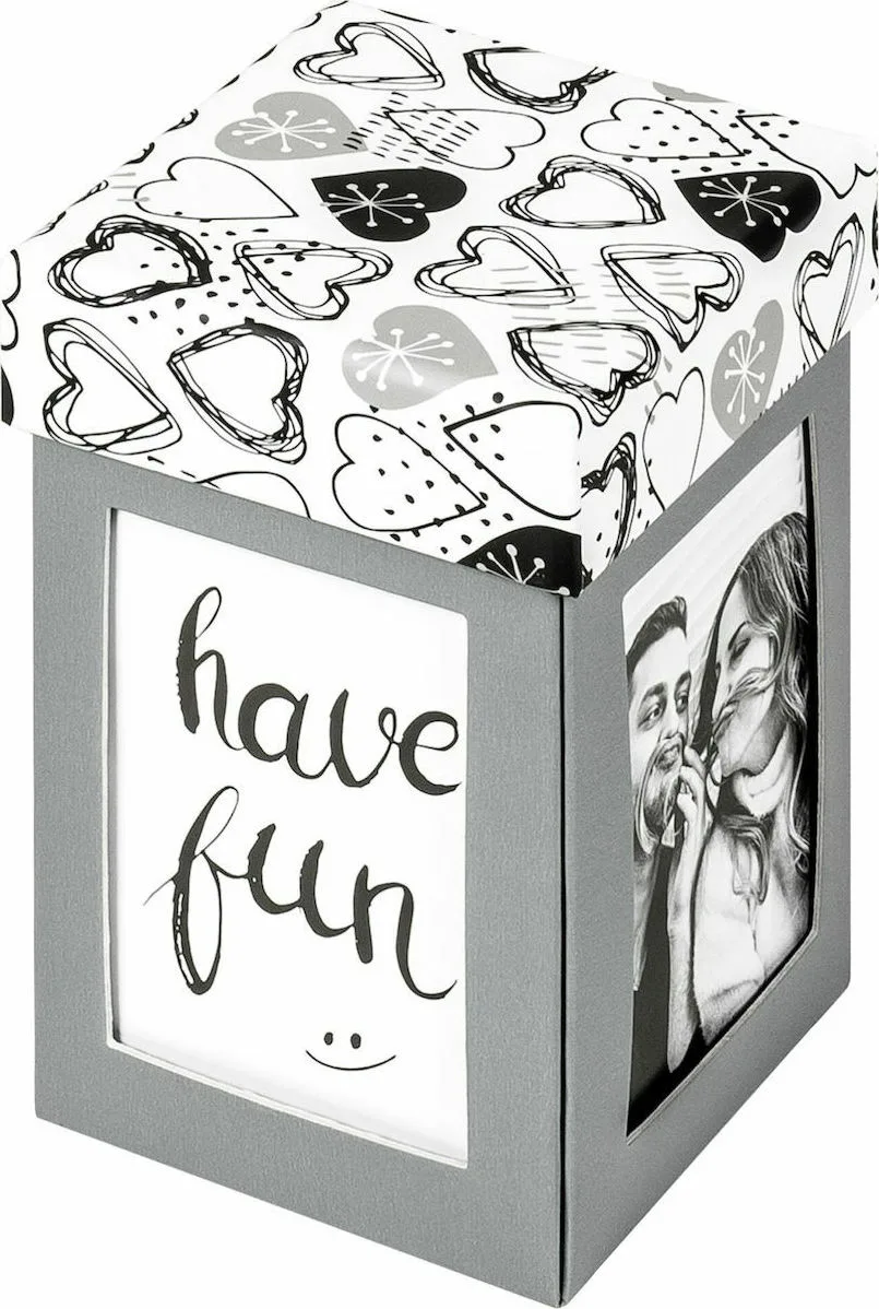 20210324170705_walther_almpoum_photo_gift_box_surprise_gri_8_5x8_5cm_fb280d Walther Άλμπουμ Gift Box Surprise Γκρι FB280D 8.5x13.5εκ. - Image 1