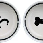 Trixie Ceramic Κεραμικό Μπολ Φαγητού & Νερού για Σκύλο & Γάτα με Βάση 2x 600ml 15cm σε Λευκό Χρώμα 24641