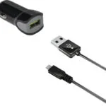 Celly Turbo Φορτιστής Αυτοκινήτου 2.4A με μία Θύρα: 1xUSB μαζί με Καλώδιο Micro-USB Μαύρο Χρώμα CCUSBMICRO