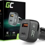 Green Cell Φορτιστής Αυτοκινήτου 24W 3.6A Γρήγορης Φόρτισης με Θύρες: 1xUSB 1xType-C Μαύρος CAD33