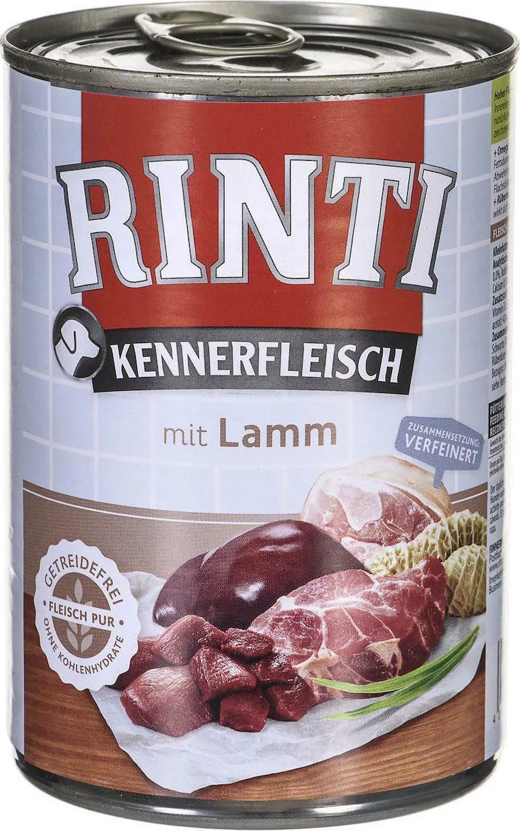 20210422110043_rinti_kennerfleisch_arni_400gr Rinti Kennerfleisch Υγρή Τροφή Σκύλων σε Κονσέρβα με Αρνί χωρίς Σιτηρά 400gr 910561 - Image 1
