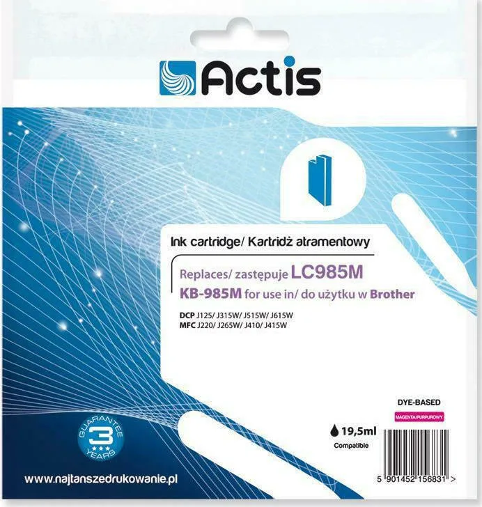 20210427085237_05f9a60e Actis Συμβατό Μελάνι Εκτυπωτή InkJet Brother LC985M 19.5ml Ματζέντα 1τμχ KB-985M - Image 1