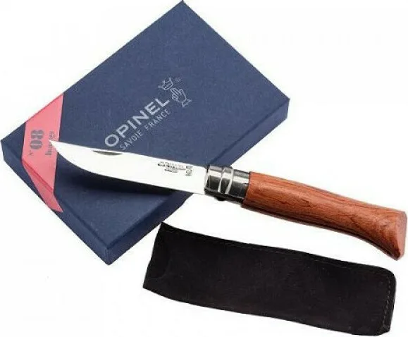 20210511114139_opinel_sougias_deluxe_no_8_inox_padouk_226086 Opinel Νο.08 Σουγιάς Καφέ σε Θήκη 226086 - Image 1
