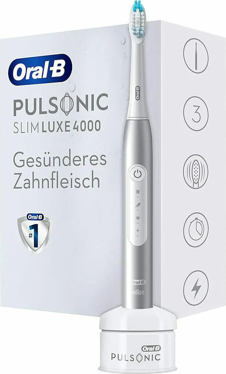 20210526105838_306d1df9 Oral-B Pulsonic Slim Luxe 4000 Ηλεκτρική Οδοντόβουρτσα με Χρονομετρητή και Αισθητήρα Πίεσης Ασημί - Image 1