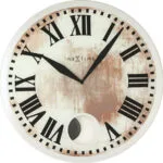 Nextime Romana Αντικέ Ρολόι Τοίχου Πλαστικό Με Εκκρεμές Εκρού Ø43cm 8162