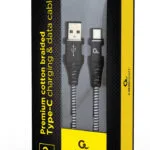 Gembird Braided USB 2.0 Cable USB-C male - USB-A Μαύρο 2m (CC-USB2B-AMCM-2M-BW)