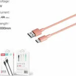 XO NB156 USB 2.0 Cable USB-C male - USB-A Ροζ 1m (16.005.0107)