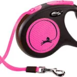 Flexi Πτυσσόμενο Λουρί/Οδηγός Σκύλου Ιμάντας New Neon M Ροζ σε Ροζ χρώμα 5m έως 25kg 032107