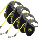 Flexi Πτυσσόμενο Λουρί/Οδηγός Σκύλου Ιμάντας Giant Neon σε Μαύρο χρώμα 10m έως 50kg 21409