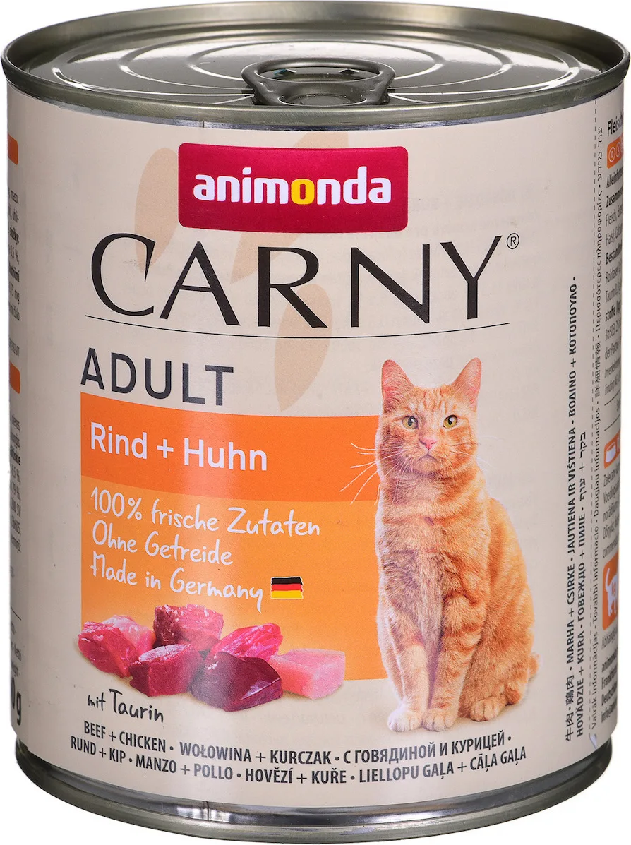 20210618105319_59605acf Animonda Carny Adult Υγρή Τροφή για Ενήλικες Γάτες σε Κονσέρβα με Βοδινό και Κοτόπουλο χωρίς Σιτηρά 800gr - Image 1