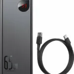 Baseus Adaman Metal Digital Display Power Bank 20000mAh 65W με 2 Θύρες USB-A και Θύρα USB-C Quick Charge 3.0 Μαύρο