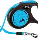 Flexi Πτυσσόμενο Λουρί/Οδηγός Σκύλου Ιμάντας New Neon M Μπλε σε Μπλε χρώμα 5m έως 25kg