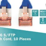 Digitus S/FTP Cat.6 Καλώδιο Δικτύου Ethernet 1m Μπλε 10τμχ DK-1644-010-B-10
