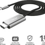 Trust HDMI 1.4 Cable HDMI male - USB-C male 1.8m Ασημί 23332