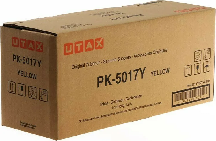 20210701110701_utax_pk_5017y_yellow_toner_1t02tvaut0 Utax PK-5017Y Γνήσιο Toner Laser Εκτυπωτή Κίτρινο 6000 Σελίδων 1T02TVAUT0 - Image 1