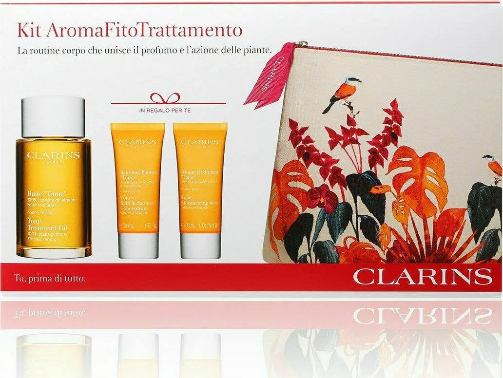 20210707155253_clarins_aroma_body_treatment_oil_100ml_tonic_moisturizing_balm_30ml_cosmetic_bag Clarins Aroma Σετ Περιποίησης για Ενυδάτωση - Image 1