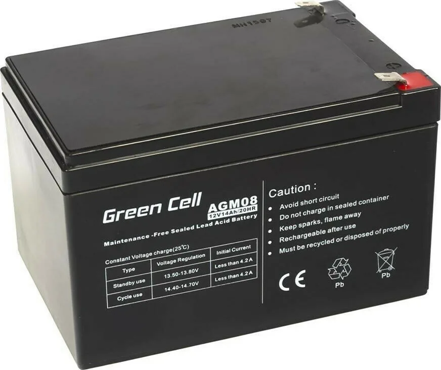 20210712110910_green_cell_agm_12v_14ah Green Cell Μπαταρία UPS με Χωρητικότητα 12Ah και Τάση 14V AGM08 - Image 1