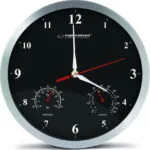 Esperanza Washington Αθόρυβο Ρολόι Τοίχου Πλαστικό Μαύρο Ø30cm EHC008K
