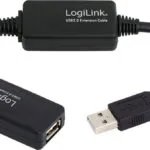 LogiLink USB 2.0 Cable USB-A male - USB-A female Μαύρο 15m UA0145