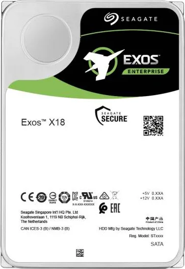 Seagate Exos X18 (12 Gb/s SAS) 12TB HDD Σκληρός Δίσκος 3.5" SAS 3.0 7200rpm με 256MB Cache για NAS / Server ST16000NM004J - Image 1