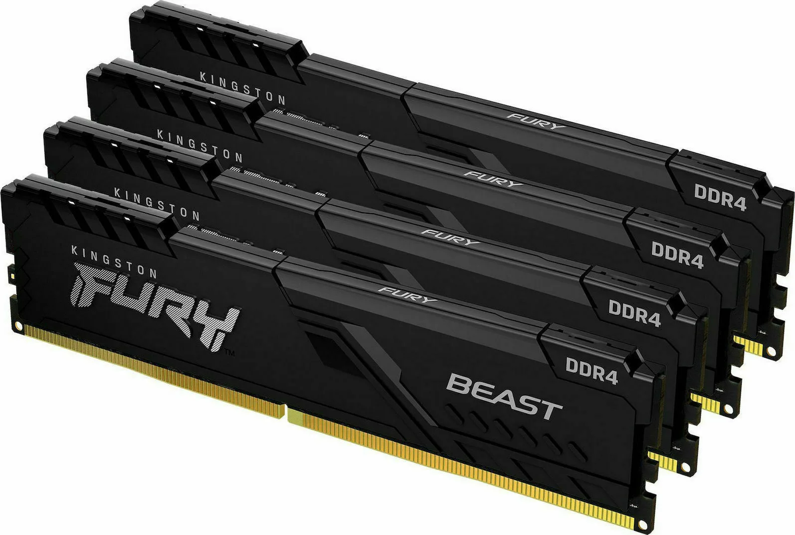 Kingston Fury Beast DDR4 128GB RAM με 4x32GB Modules και Ταχύτητα 3200 για Desktop KF432C16BBK4/128 - Image 1