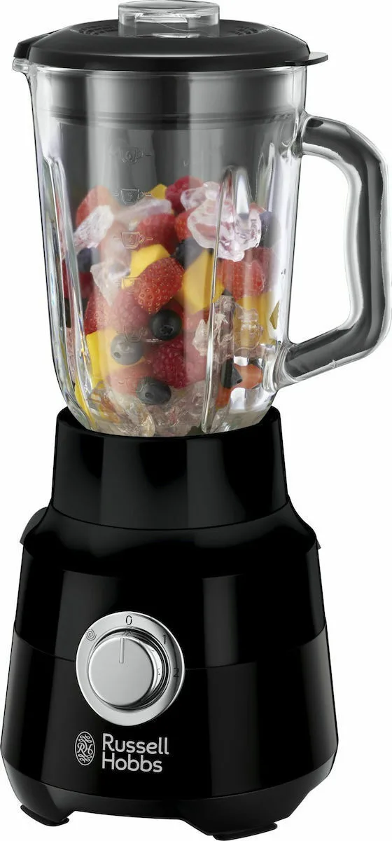 Russell Hobbs Matte Black Μπλέντερ με Γυάλινη Κανάτα 1.5 lt 650W Μαύρο - Image 1