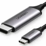 Ugreen HDMI 2.0 Braided Cable HDMI male - USB-C male 1.5m Μαύρο 50570