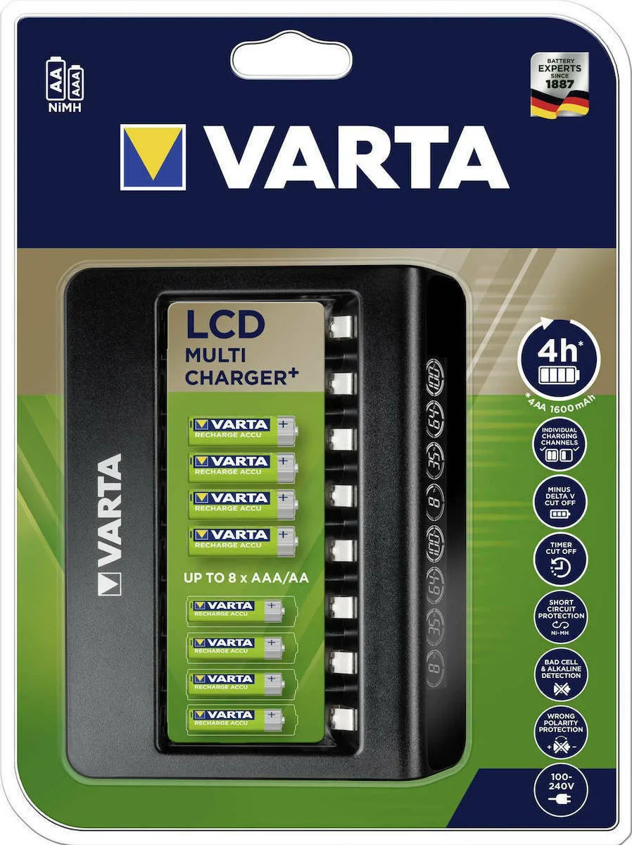 LCD Multi Charger+ 8 Μπαταριών Ni-MH Μεγέθους AA/AAA (Δεν περιλαμβάνονται μπαταρίες) - Image 1