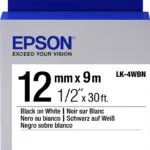 Epson LK-4WBN Ταινία Ετικετογράφου 9m x 12mm C53S654021 σε Μαύρο Χρώμα