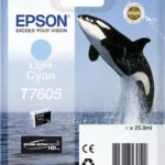 Epson T7605 Γνήσιο Μελάνι Εκτυπωτή InkJet Ανοιχτό Κυανό (C13T76054010)