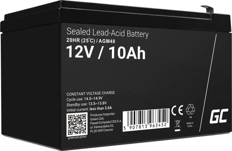 Green Cell Μπαταρία UPS με Χωρητικότητα 10Ah και Τάση 12V AGM48 - Image 1
