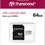 Transcend 300s microSDXC 64GB Class 10 U1 V30 A1 UHS-I με αντάπτορα