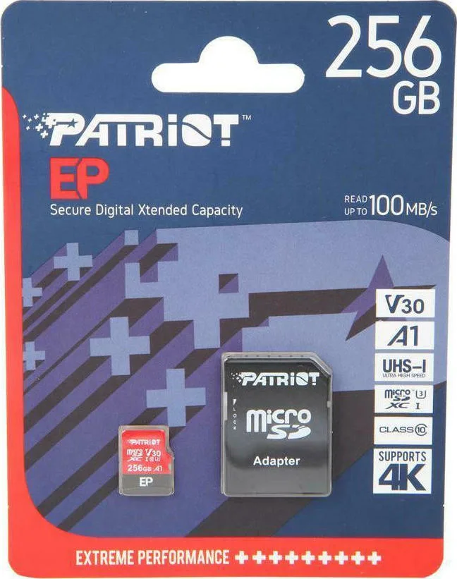 20211012091353_653ef9ae Patriot EP microSDXC 256GB Class 10 U3 V30 A1 UHS-I με αντάπτορα - Image 1