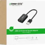 Ugreen US205 Εξωτερική USB Κάρτα Ήχου 2.0 Μαύρο
