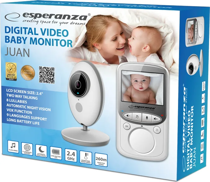 20211013110021_52e14621 Esperanza Ενδοεπικοινωνία Μωρού με Κάμερα & Οθόνη 2.4" , Αμφίδρομη Επικοινωνία & Νανουρίσματα EHM003 - Image 1