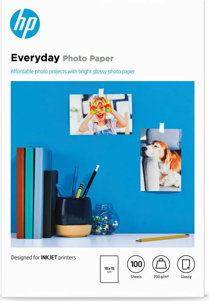 HP Everyday Glossy Φωτογραφικό Χαρτί A6 (10x15) 200gr/m² για Εκτυπωτές Inkjet 100 Φύλλα (CR757A) - Image 1