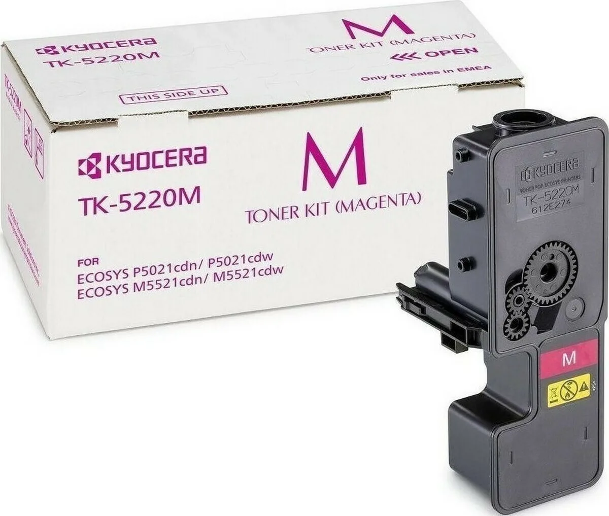 20211015161613_kyocera_tk_5220m_magenta_toner_1t02r9bnl1 Kyocera TK-5220M Γνήσιο Toner Laser Εκτυπωτή Ματζέντα 1200 Σελίδων 1T02R9BNL1 - Image 1