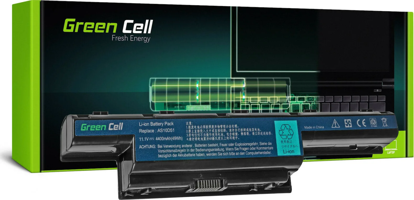 Green Cell Συμβατή Μπαταρία για Acer Aspire / TravelMate 5740G/5741G/5742G/5749Z με 4400mAh (AC06) - Image 1