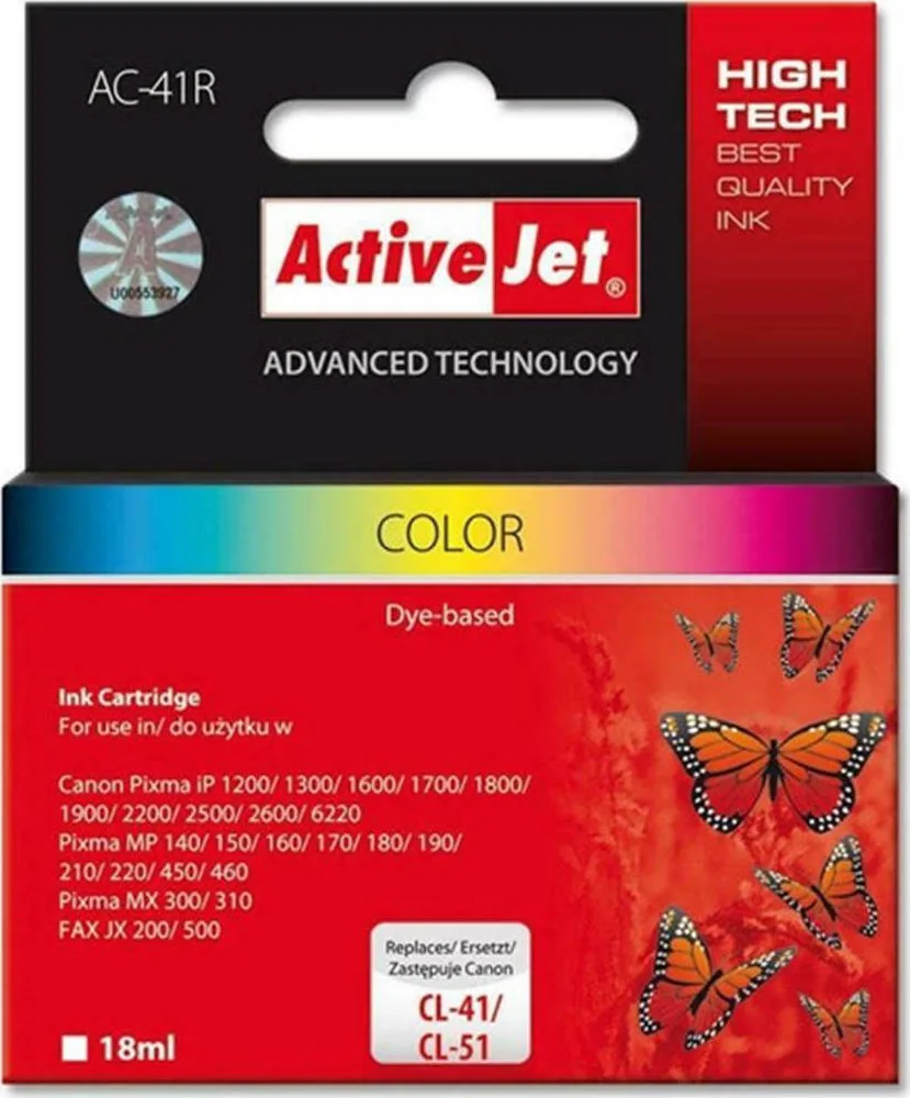 20211019170544_58abbc1d Active Jet Συμβατό Μελάνι Εκτυπωτή InkJet Canon CL-41/CL-51 18ml Πολλαπλό (Color) 1τμχ AC-41R - Image 1